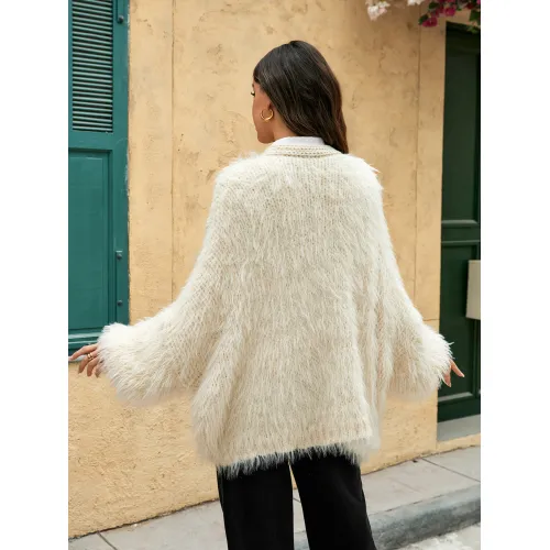 Белый кардиган из трикотажа с пуговицами