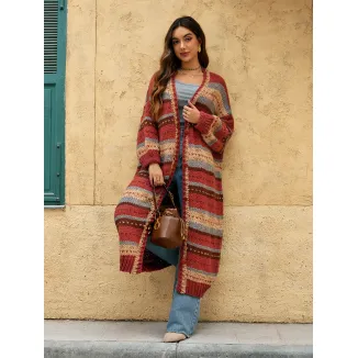 Women's long button up cardigan sweater