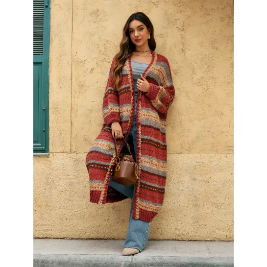 Женский длинный кардиган на пуговицах