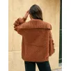Cardigan marrom feminino de suéter tricotado