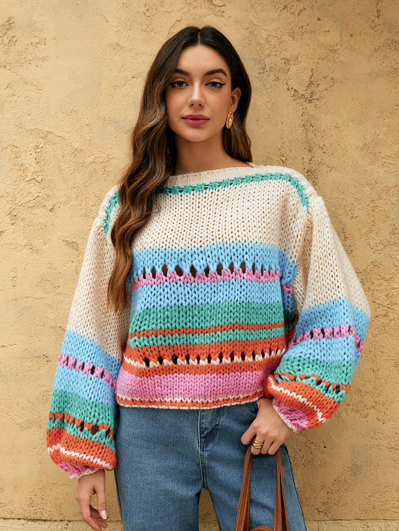 女士针织毛衣搭配展示