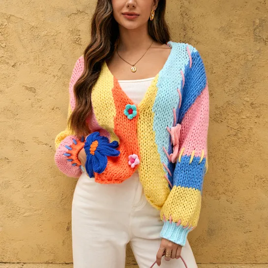 Women's short cardigan sweater jacket