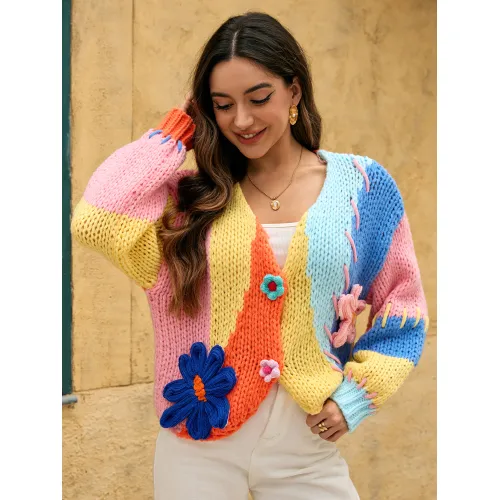 Women's short cardigan sweater jacket