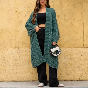 Women's long sweater cardigan jacket