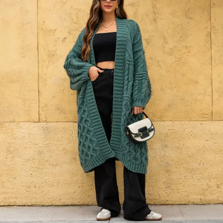 Women's long sweater cardigan jacket