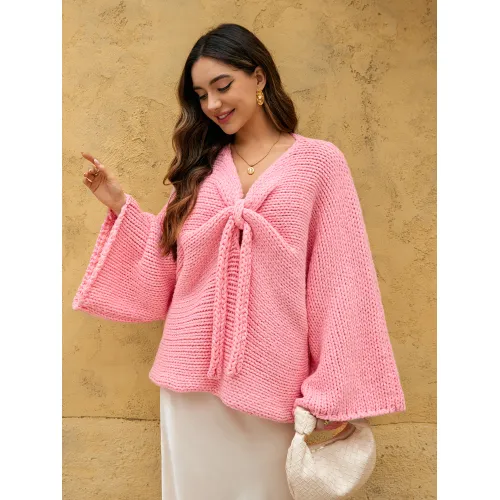 Damerne lyserøde pullover sweater