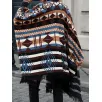 Women's long striped fringe sweater cardigan jacket