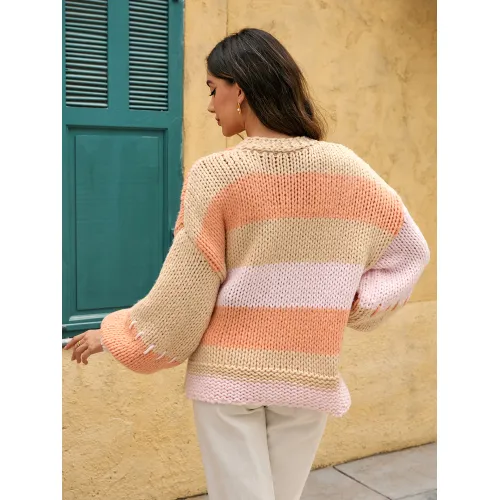 Женский кардиган на завязках из пряжи