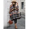 Women's long striped fringe sweater cardigan jacket