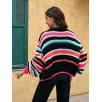 Women's colored striped sweater jacket
