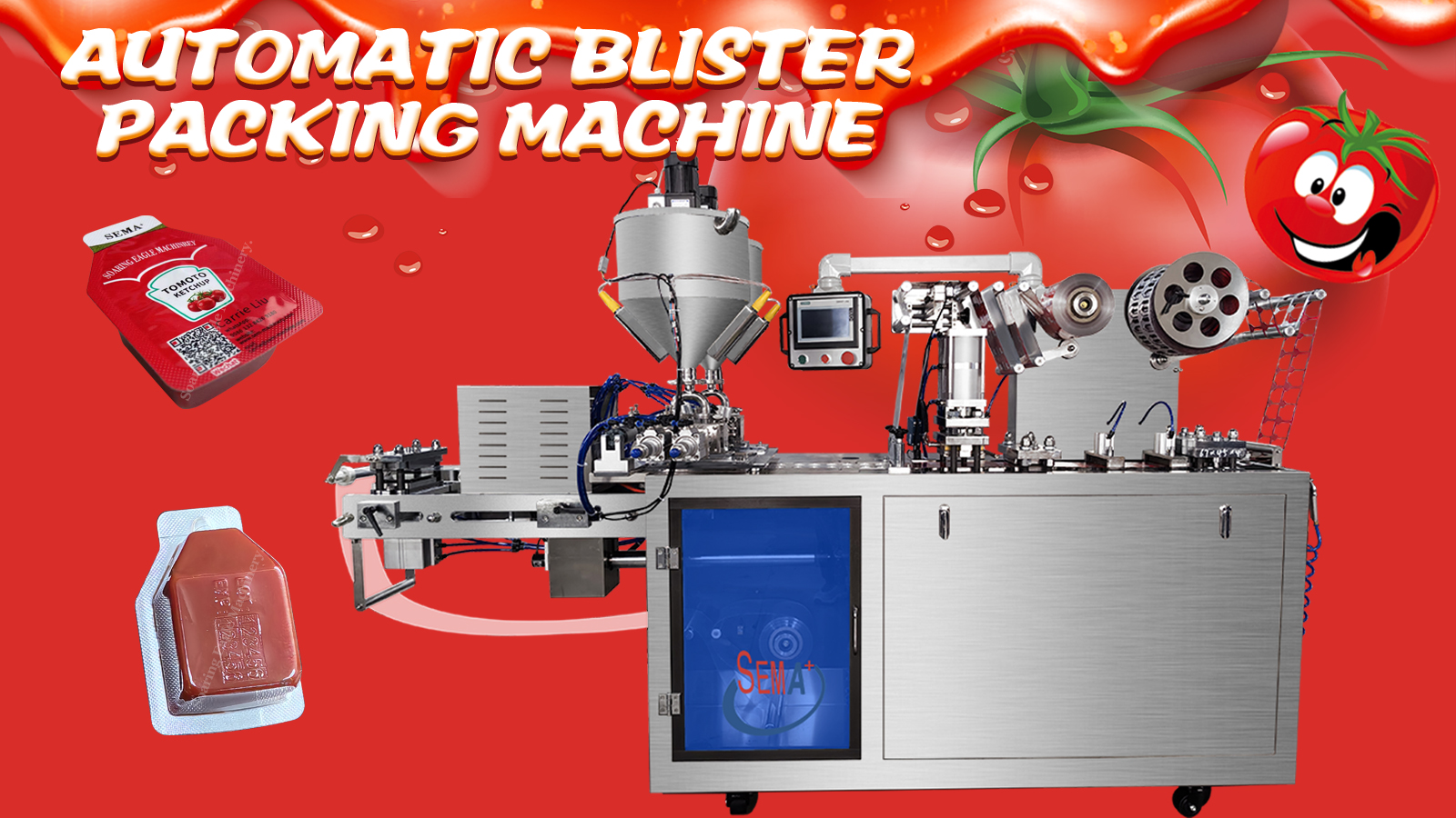 Hot Sale Automatic Small Ketchup Tomato Sauce Liquid Cream Blister Packing Machine Blister Machine