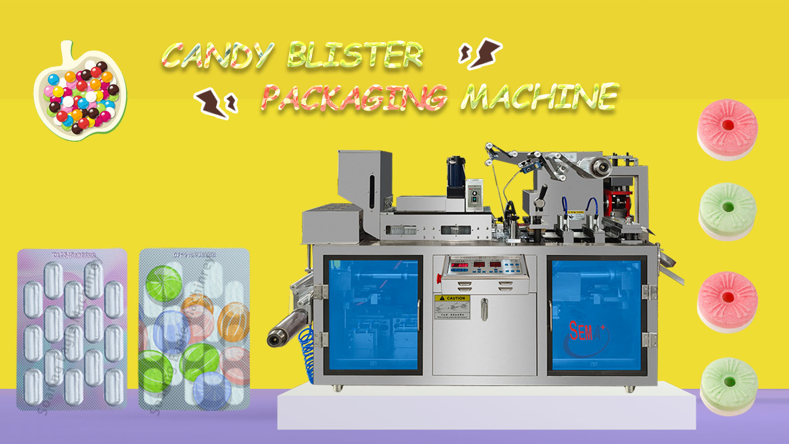 Tablet pill capsule medicine forming filling sealing cutting blister packing machine