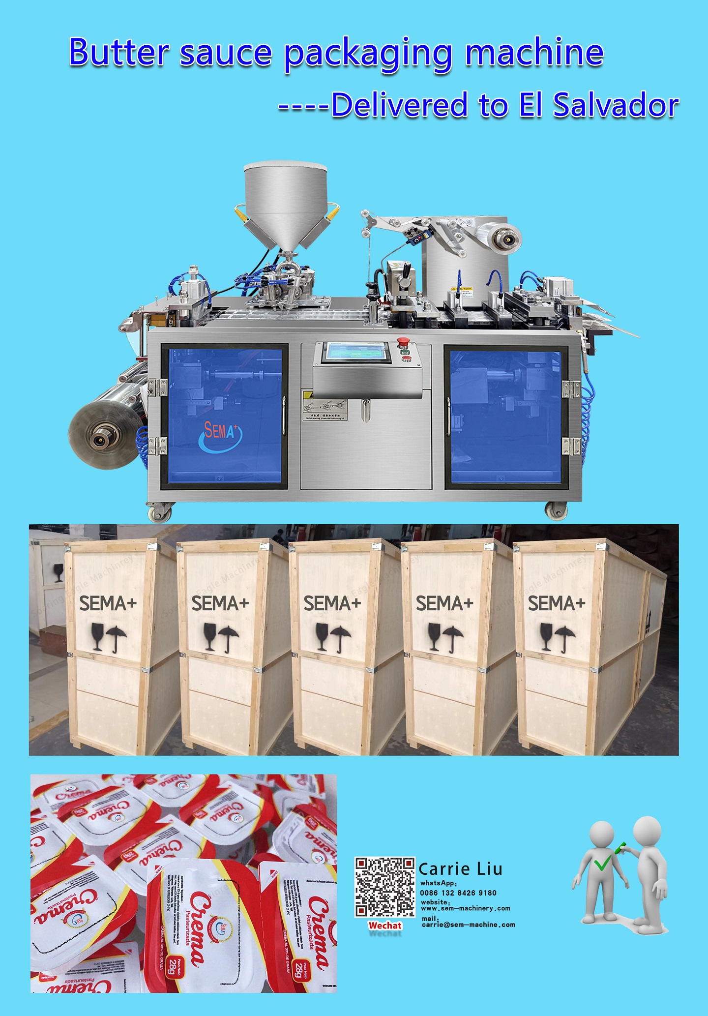 Automatic Cream Paste Tomato Sauce Plastic Filling Sealing Blister Packing Machine--Delivered to EI Salvador
