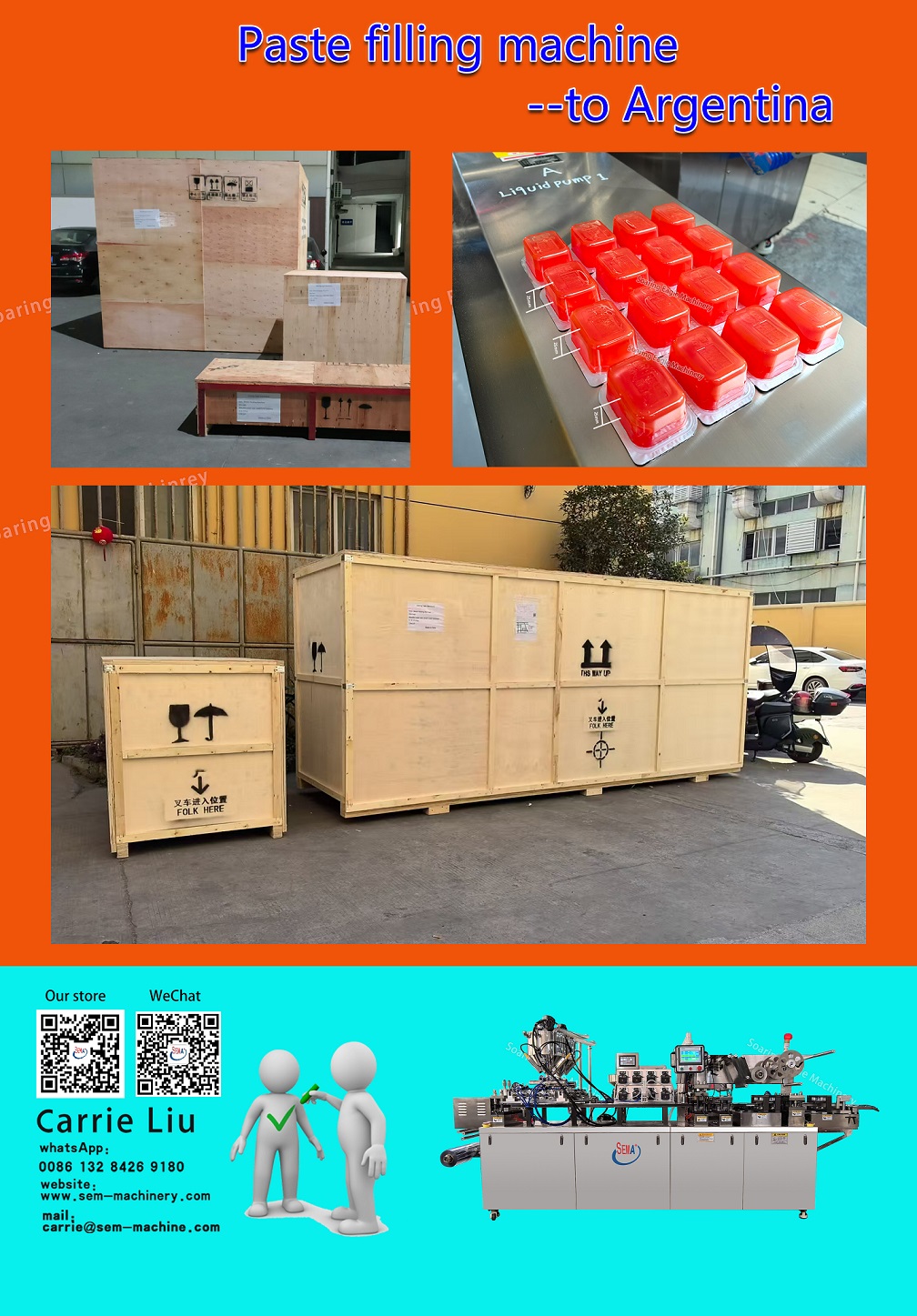 Paste cream several pieces linking blister packing machine--delivered to Argentina