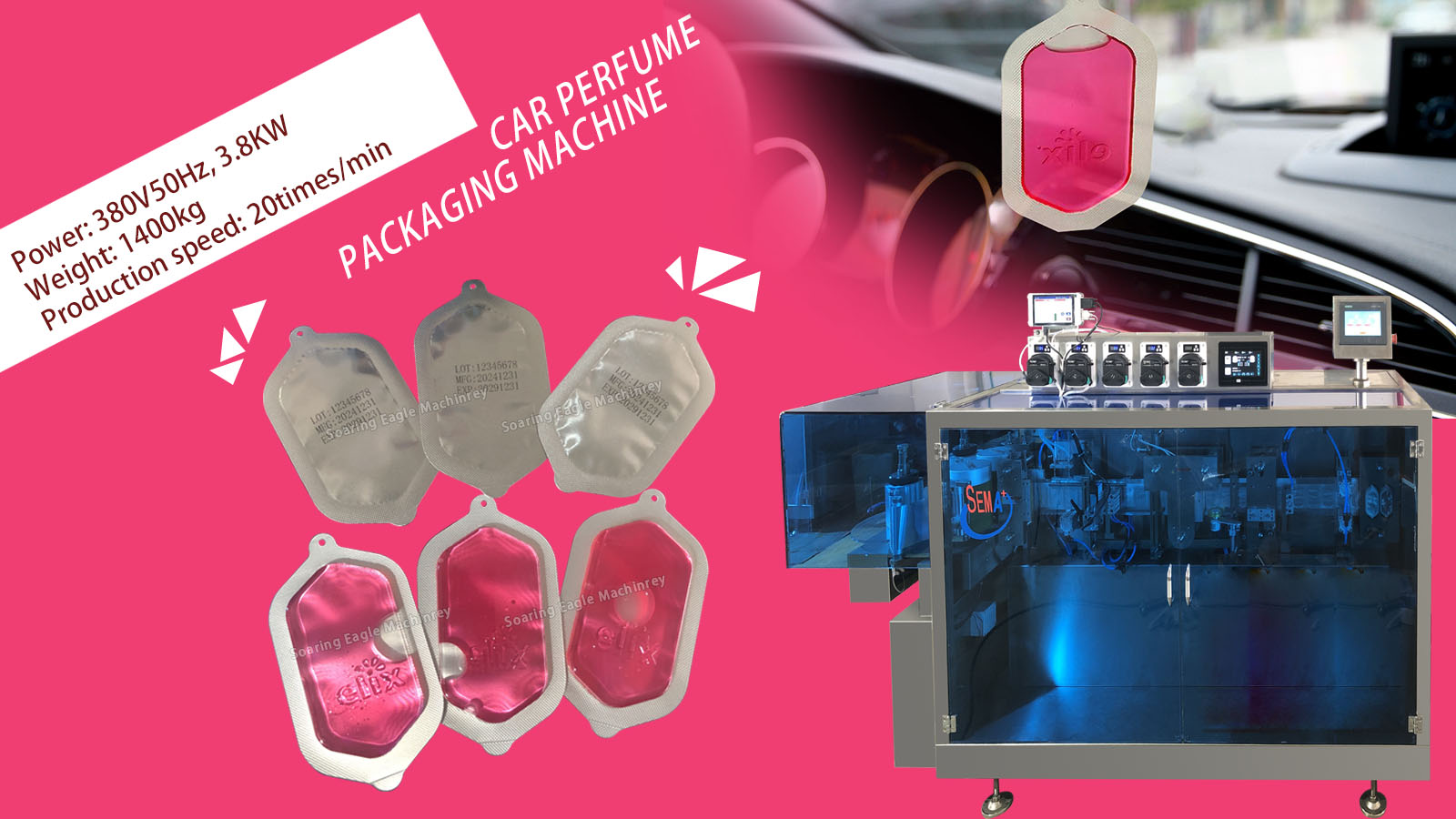 Liquid perfume plastic ampoule forming filling and sealing packing machine