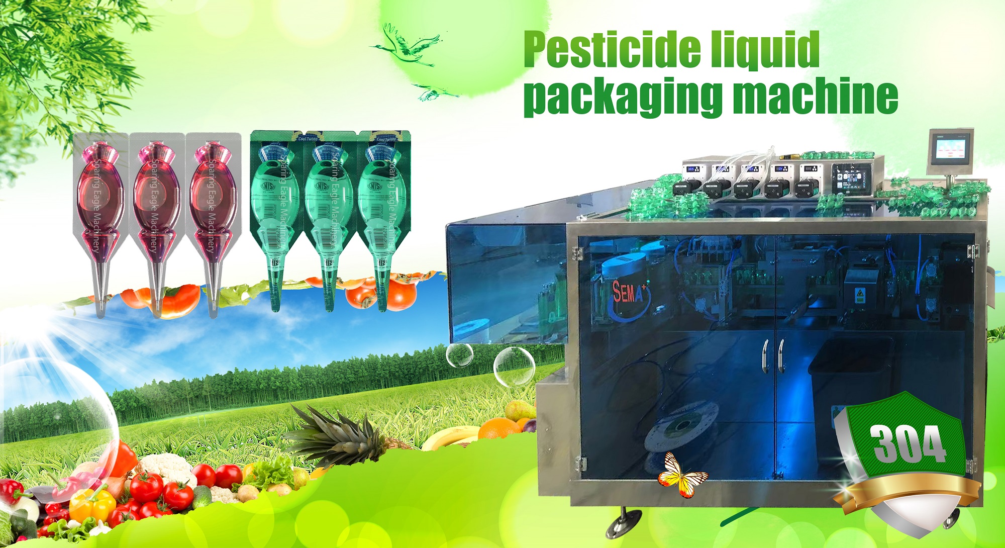 Customers choosen sharp shaped pesticide ampoule filling machine liquid packing machine