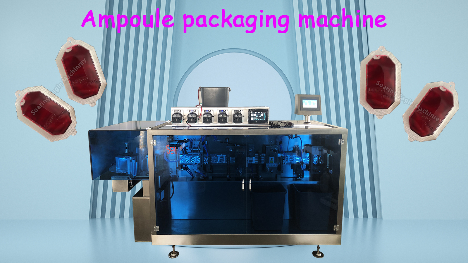automatic plastic ampoule car air freshener vial form fill seal perfume liquid packing machine