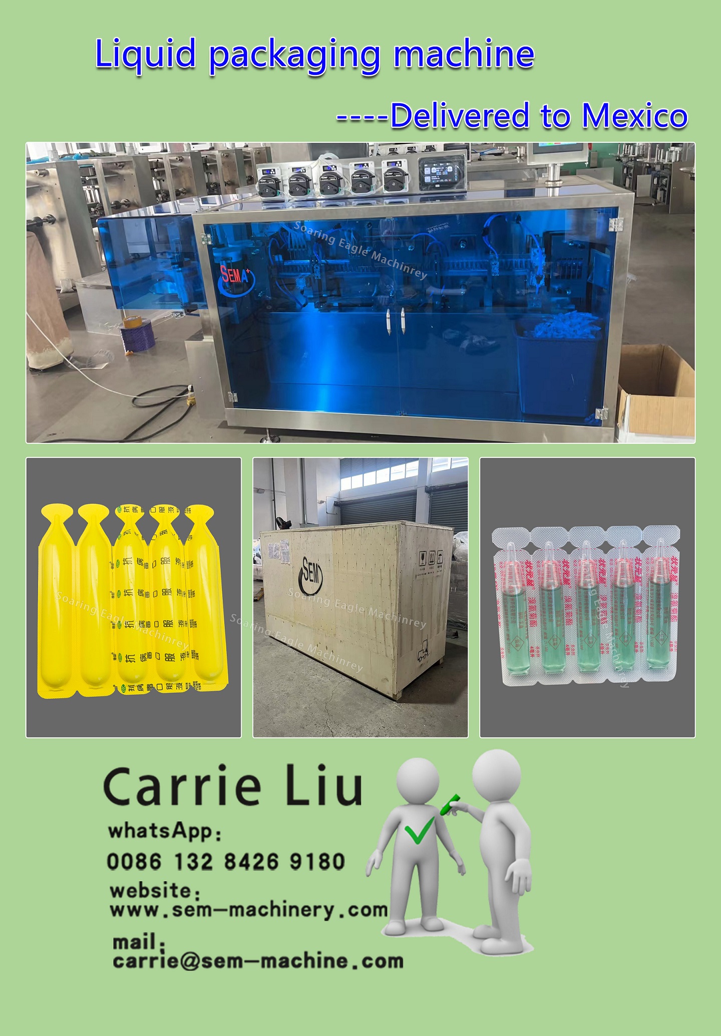 High quality ampoule filling machine liquid packing machine--delivered to Mexico