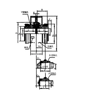 WGZ type drum gear coupling with brake wheel