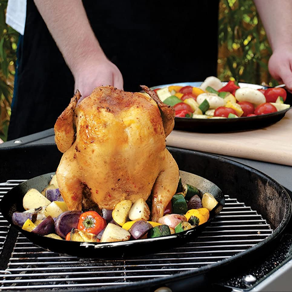 Versatile Non-Stick Wok & Vertical Poultry Rack for Effortless Cooking
