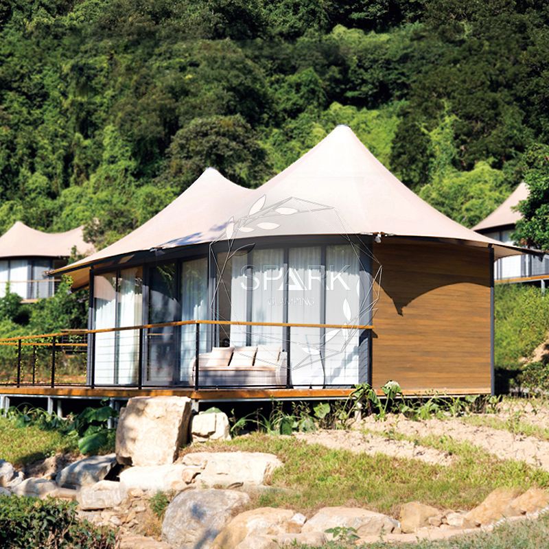 Tienda de hotel de glamping de estructura de tensión de lujo