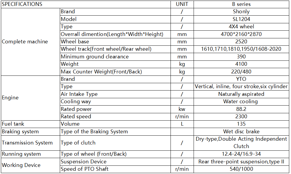 120hp Farm Agriculture Tractor