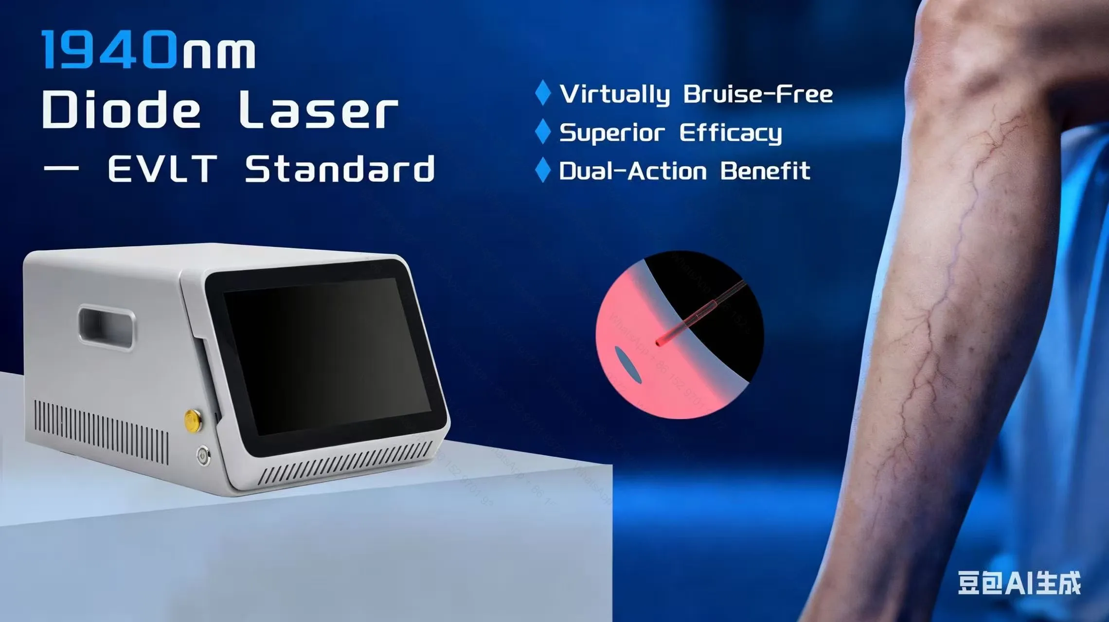 Euvlt Machine 1940nm with EVLT/Endovenous Laser Treatment Machine