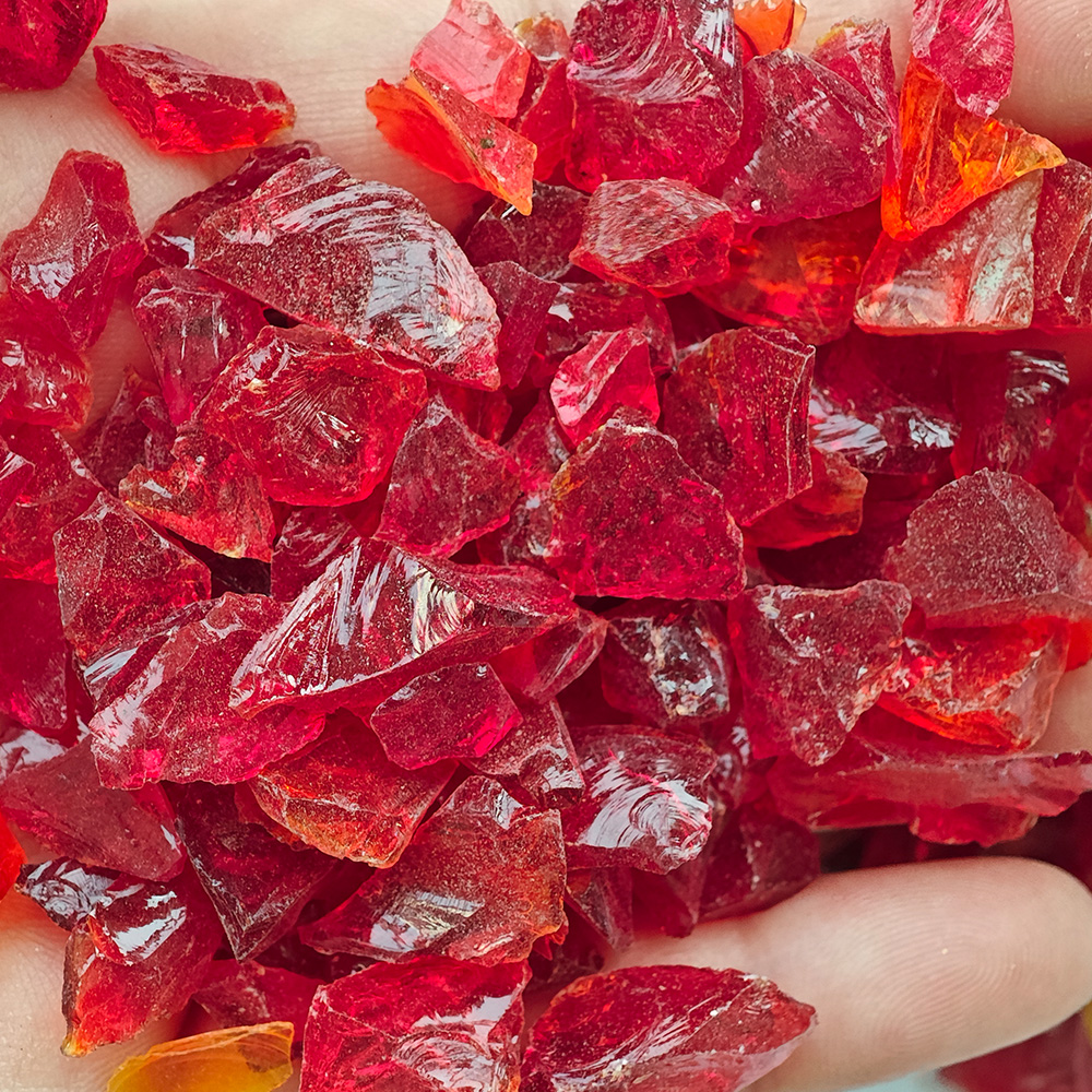 Arena de cristal irregular - rojo