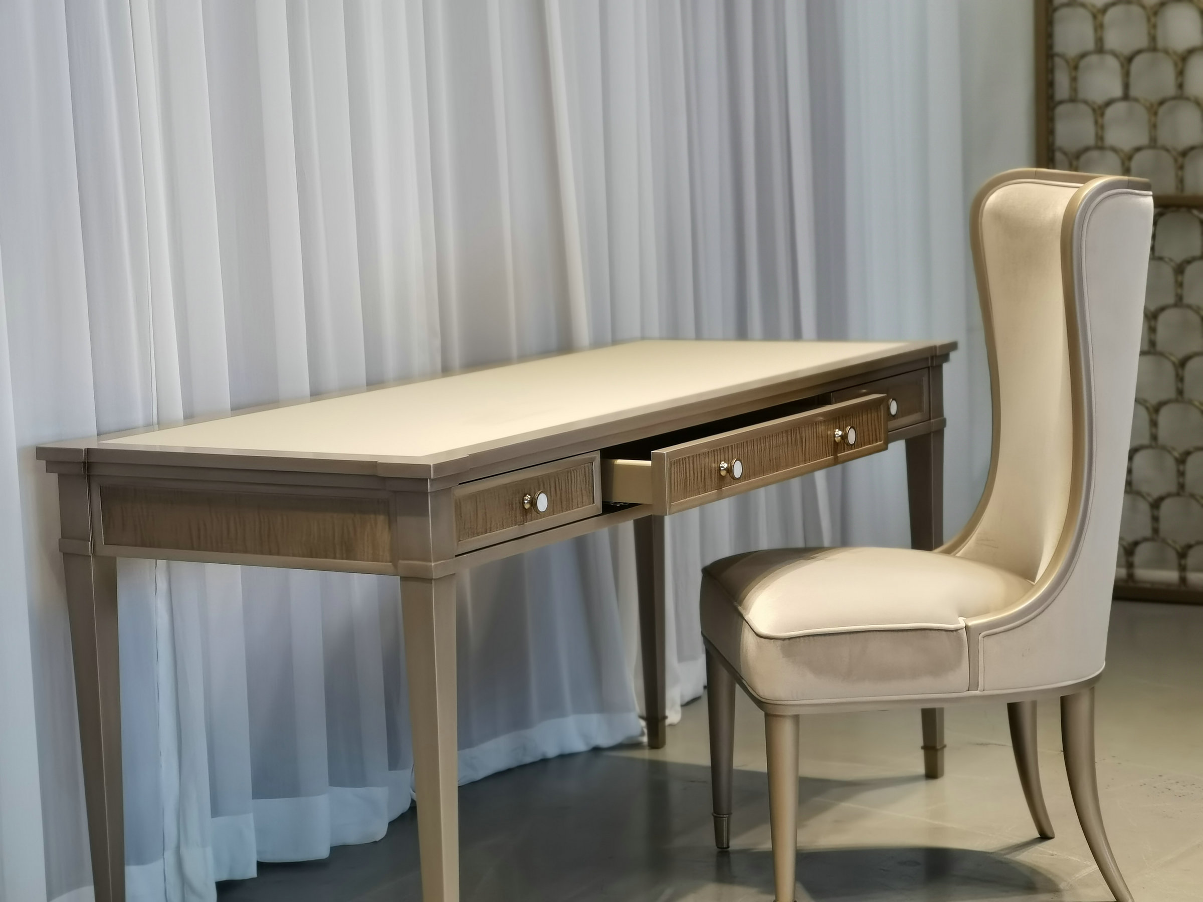 Writing Desk with Metal Legs - Ideal for Study Rooms.