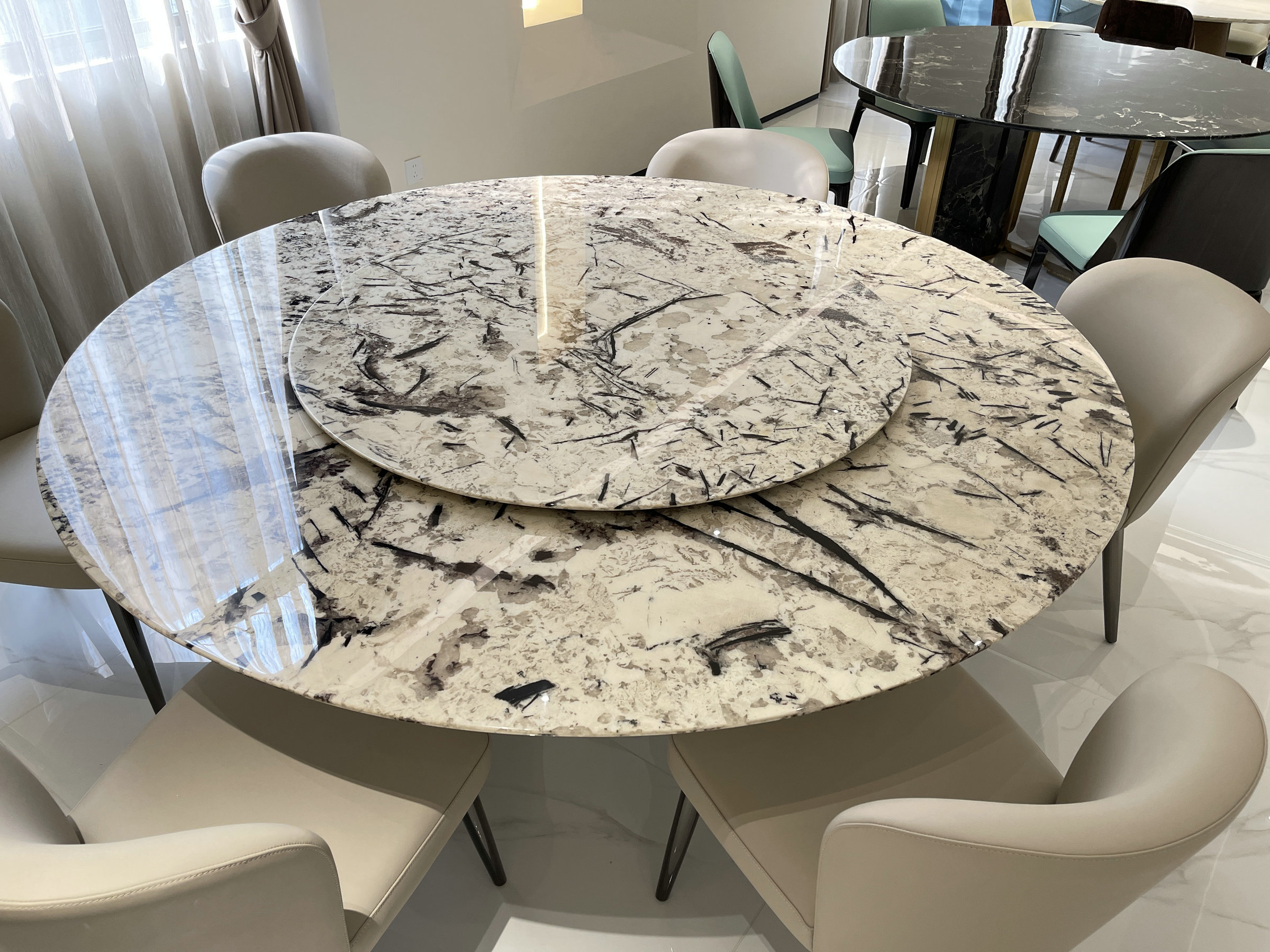 Luxury Round Marble Dining Table Set - Custom Sizes, Quality Guaranteed ...