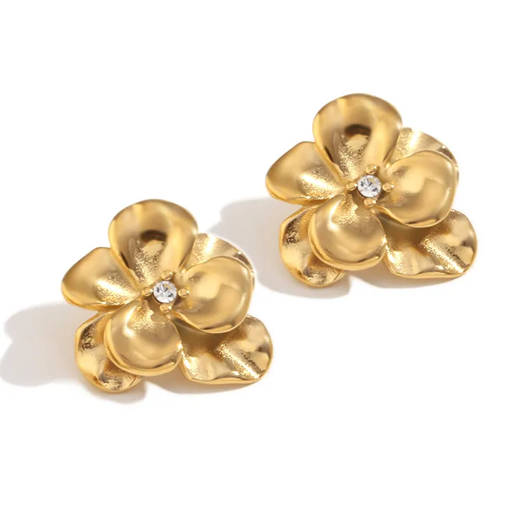 Pendientes de acero inoxidable de flores vintage al por mayor