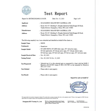 Rapport ROHS
