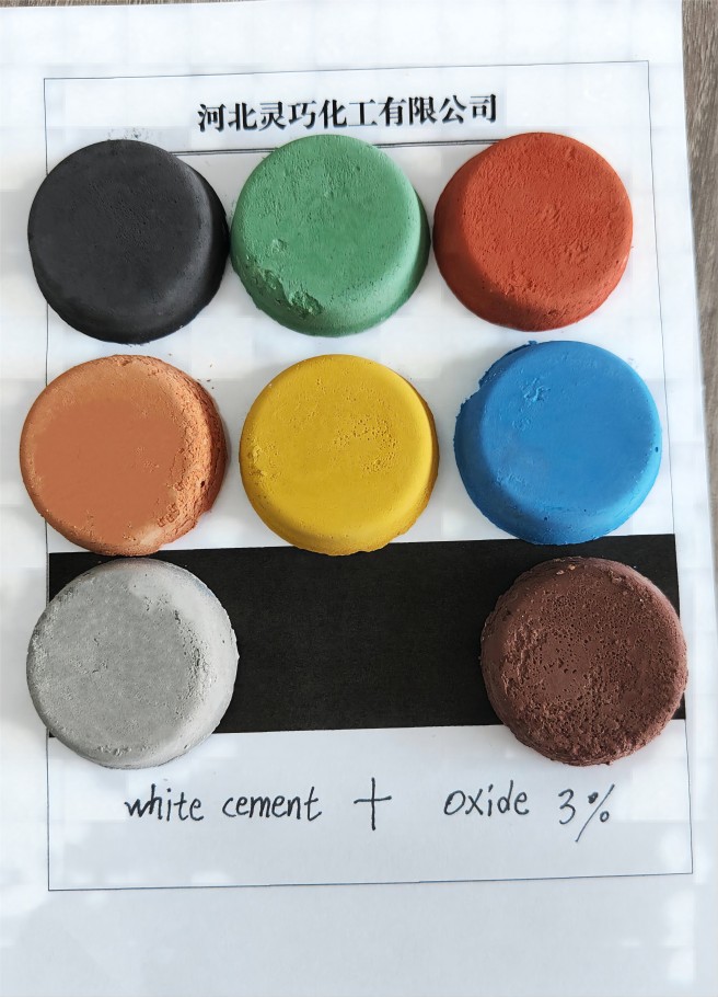 How to use iron oxide pigment and cement?