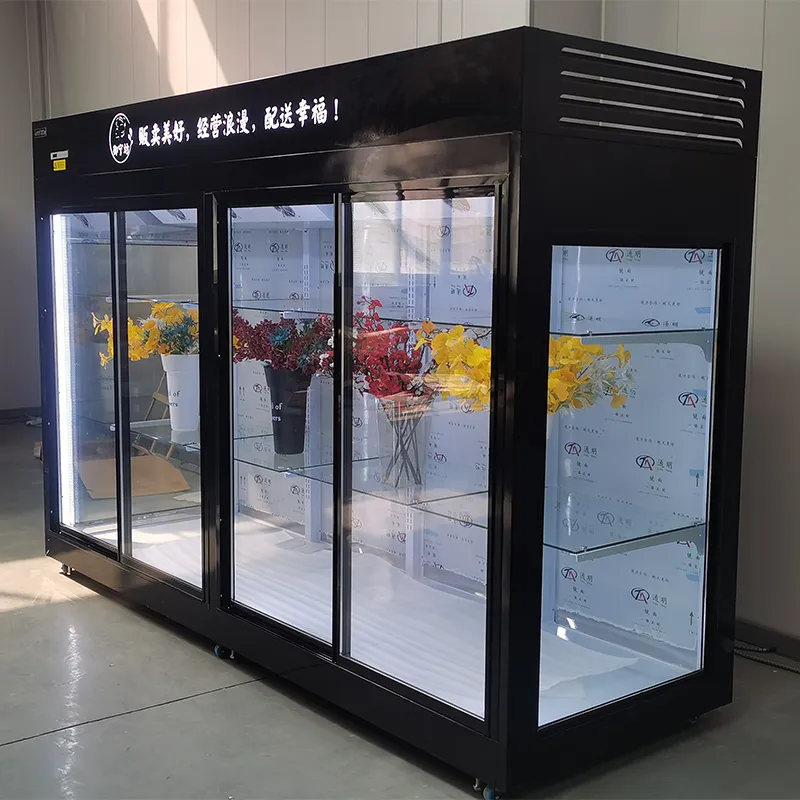 Refrigerador de exibição de flores