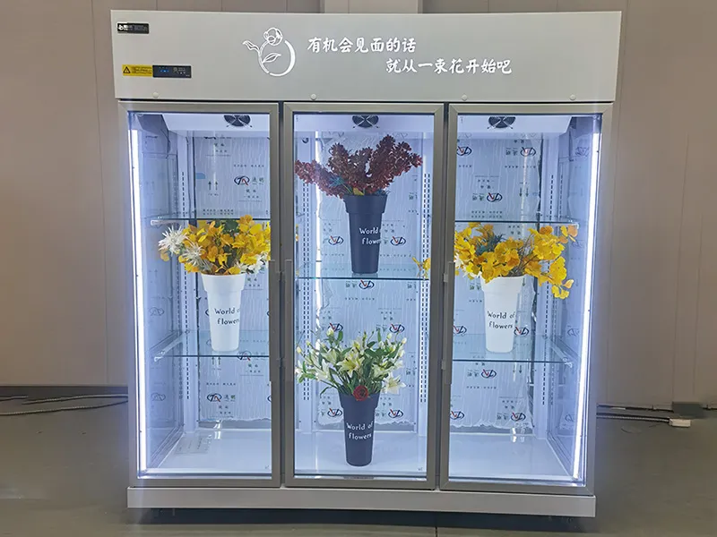 Refrigerador de exibição de flores