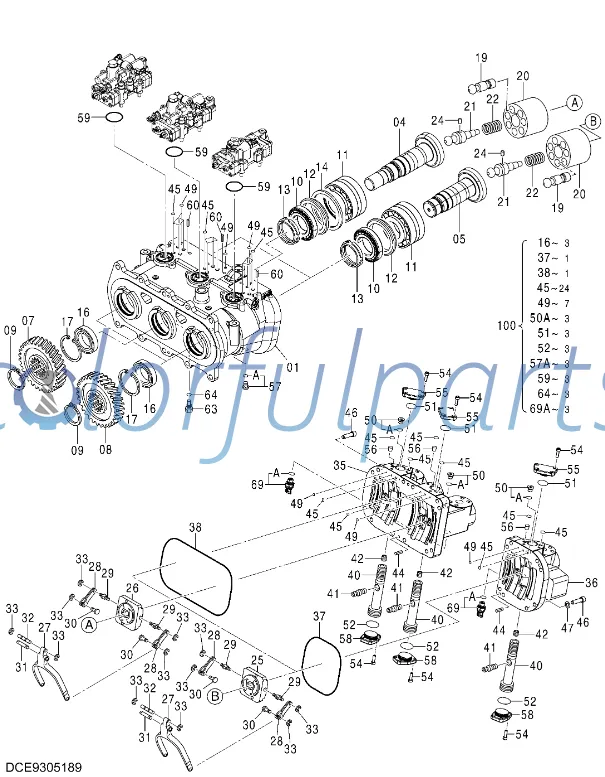 HITACHI ZX350-5B hydraulic pump head cover 1036148
