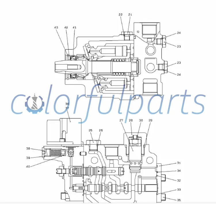 KAWASAKI 90ZV-2 Loader hydraulic fan motor spare parts 48976-61050