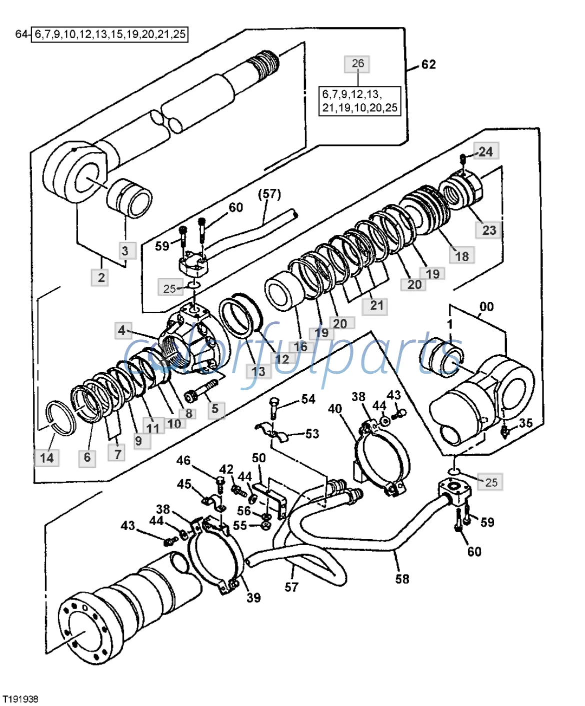 JOHN DEERE 892DLC Boom Cylinder Seal Kit AT196475 9175562
