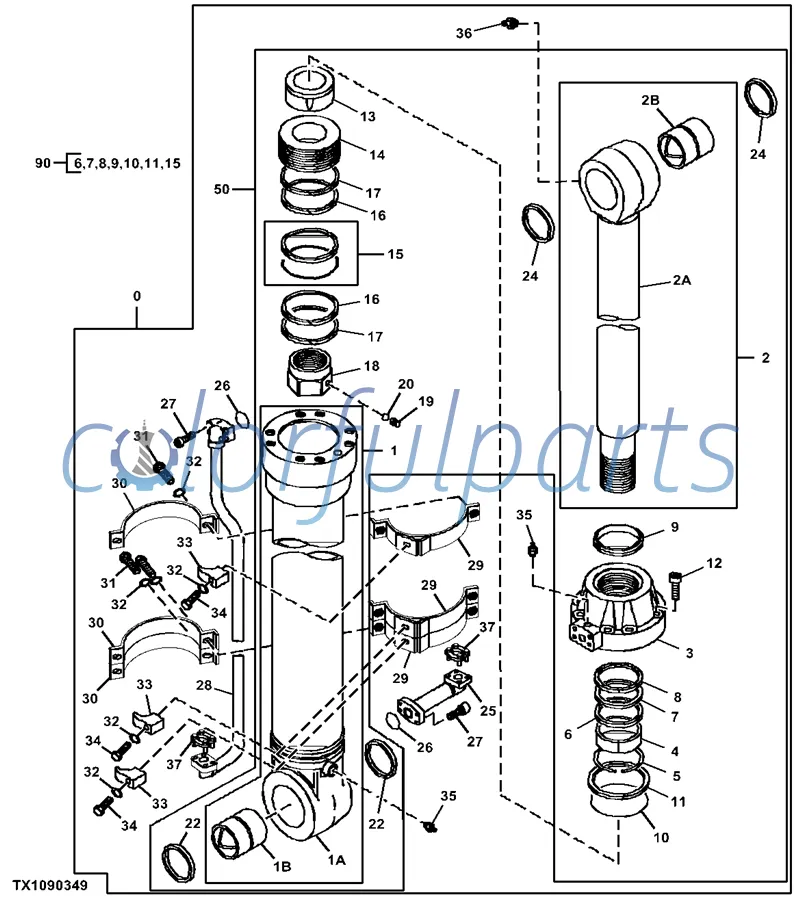 HITACHI ZX870LC-5B excavator bucket cylinder seal kit 4653863