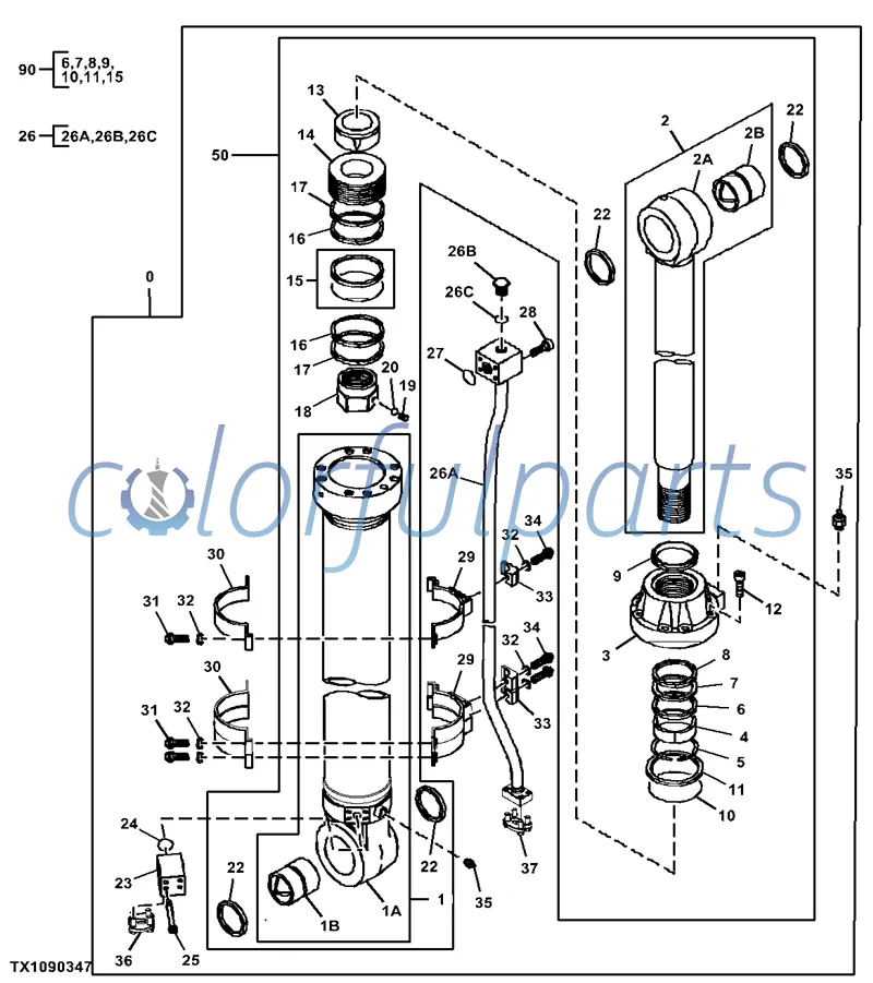 HITACHI ZX870LC-5B excavator arm cylinder seal kit 4653862