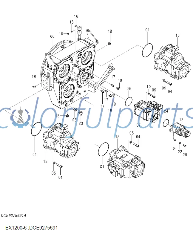 K3V63S-104L-1F29 hydraulic pump 4667614 for HITACHI EX1200-6 excavator