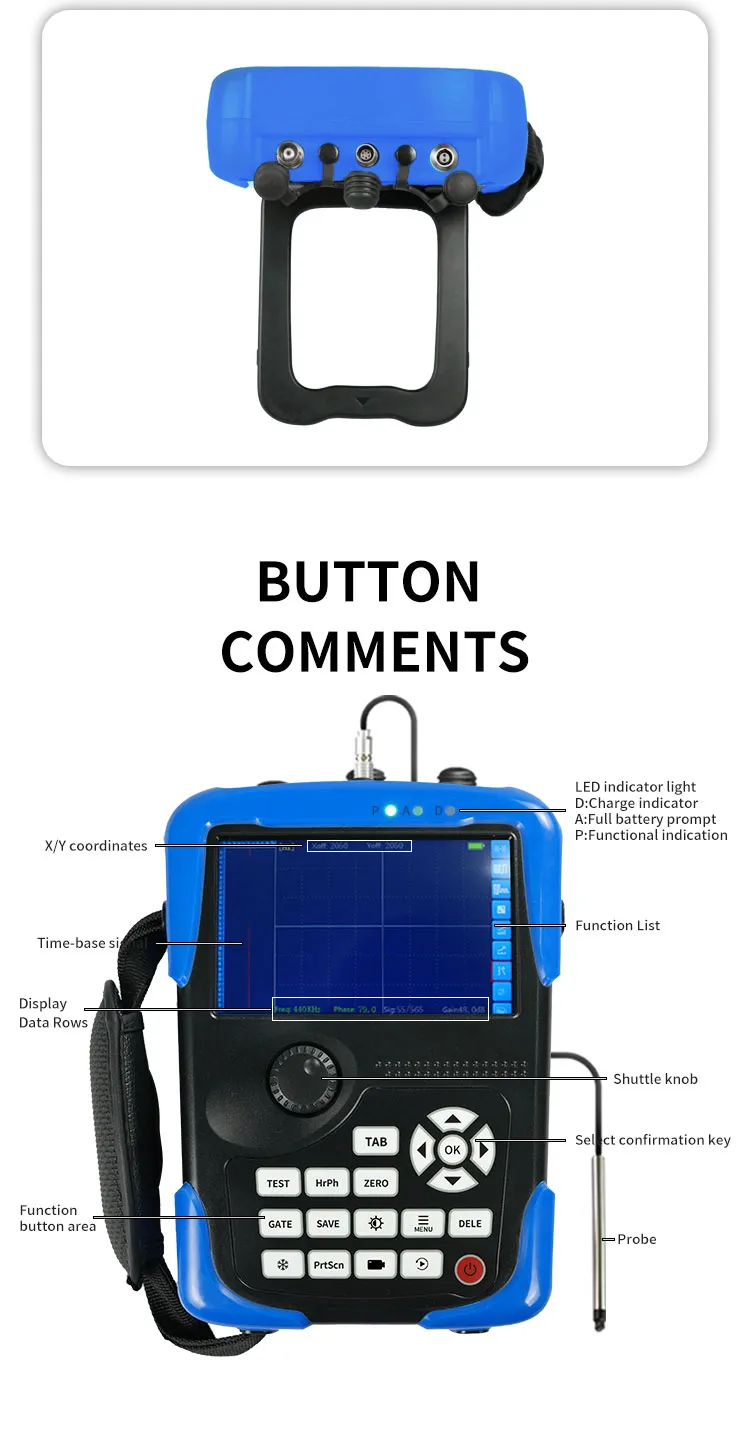 Portable Eddy Current Flaw Detector Vertex60 for Metal Inspection