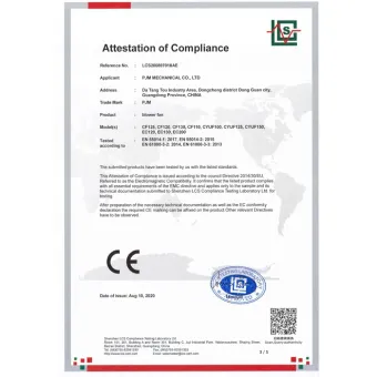 CE Certificate of Blower Fan
