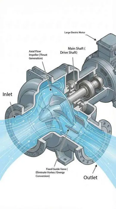An illustrated Chemical Engineering Principles of Axial Flow Pump