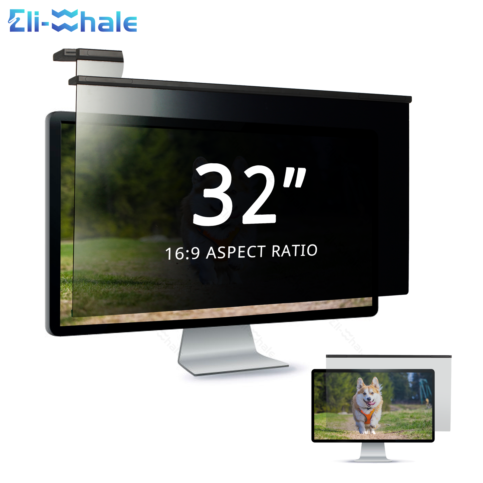 EliWhale 32 Inch Hanging Privacy Screen Protector|Detachable Clips|Anti ...