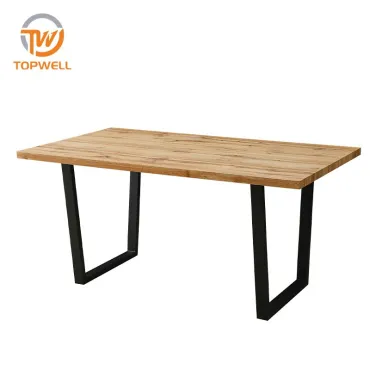 โต๊ะทานอาหาร MDF ขาไม้เคลือบ Powder Coating DT-2348