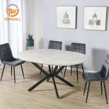 โต๊ะทานอาหารปรับขยายได้ ขาไม้MDF Top Powder Coating DT-2356