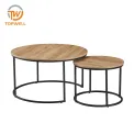 โต๊ะกลางขาเหล็ก Rock Beam Top สี Powder Coating CT-330