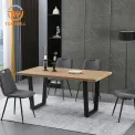 โต๊ะทานอาหาร MDF ขาไม้เคลือบ Powder Coating DT-2348