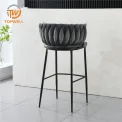 เก้าอี้บาร์ ที่นั่งกำมะหยี่ สี Powder Coating DC-7509